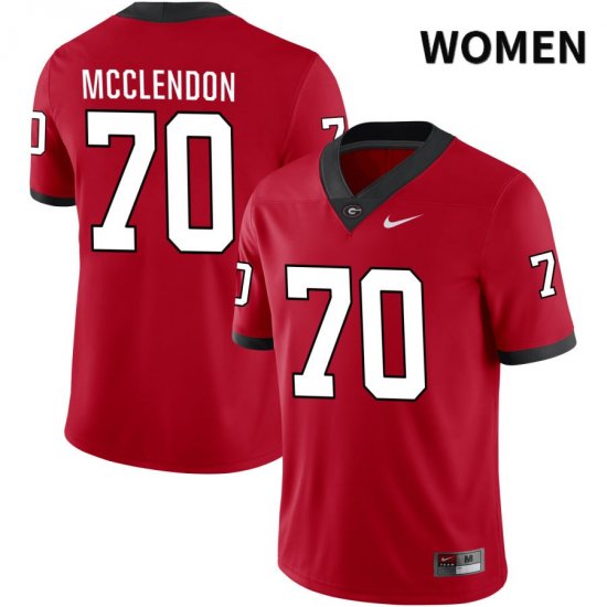 Women's Georgia Bulldogs NCAA #70 Warren McClendon Nike Stitched Red NIL 2022 Authentic College Football Jersey AUT2754LK